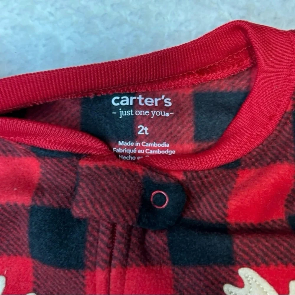 Carter’s Toddler Christmas Fleece Long Sleeve Footed Pajama - Picture 4 of 7